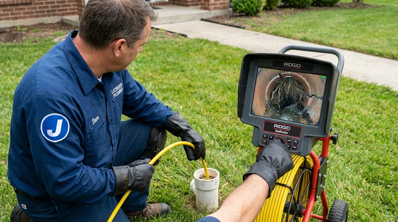 Sewer camera inspection being performed by Johns Plumbing LLC in Blanco